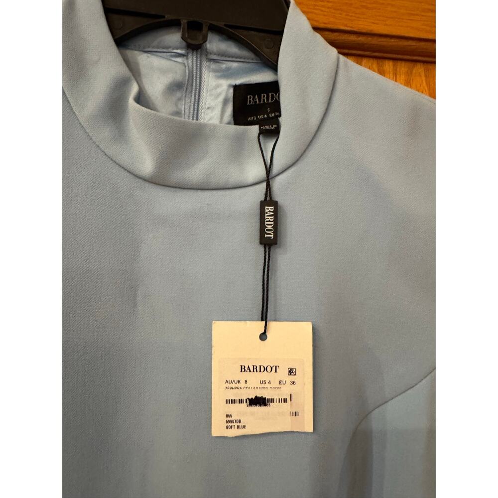 Bardot Zephyra Soft Blue Collar Mini Dress - Size 4 (NEW with tags) - Picture 6 of 8